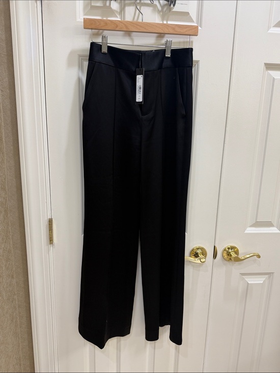 Alice + Olivia Pants - Alice + Olivia Black Wide-Leg Trousers